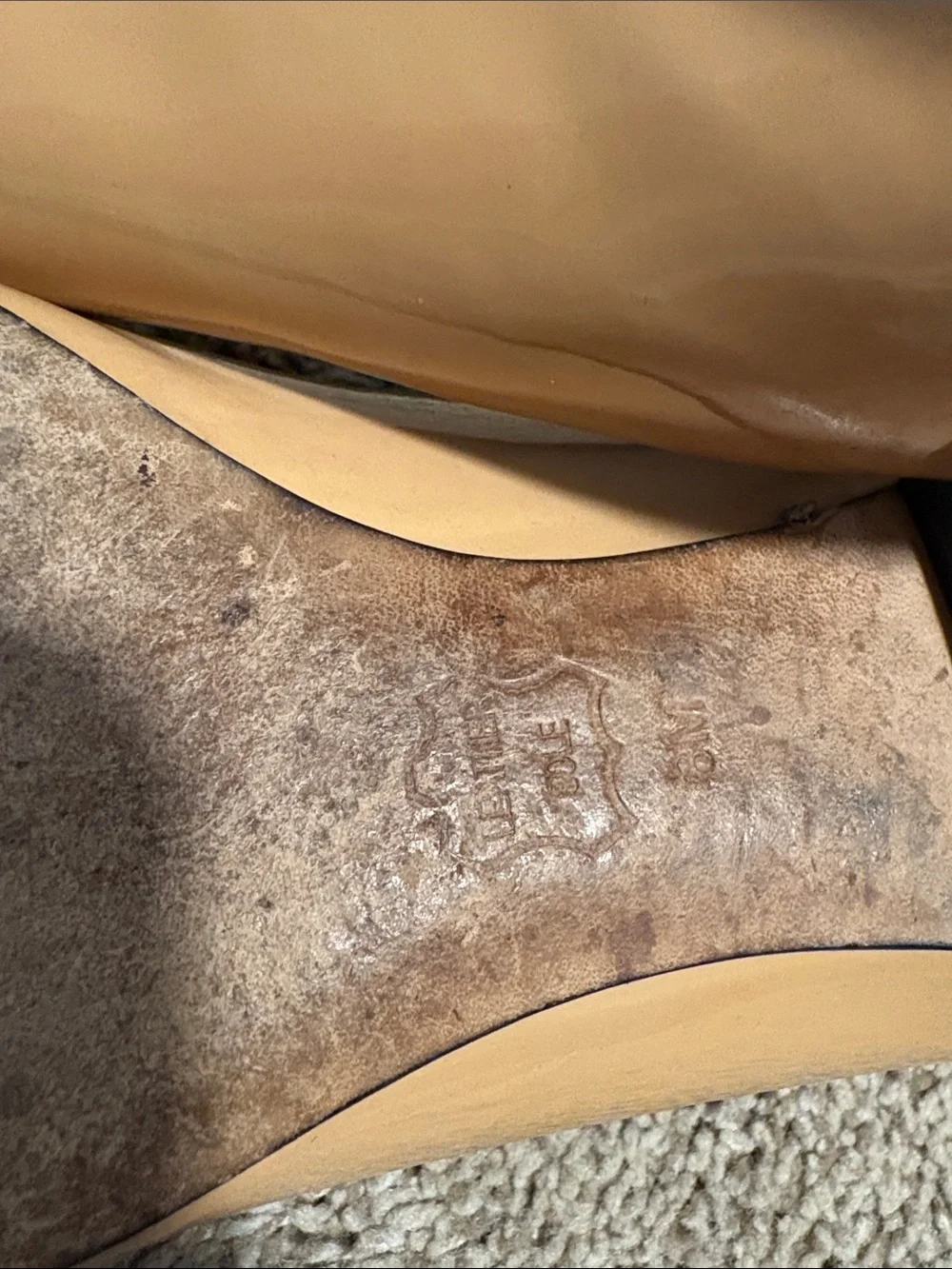 Tory Burch Raleigh Beige Patent Logo Flats